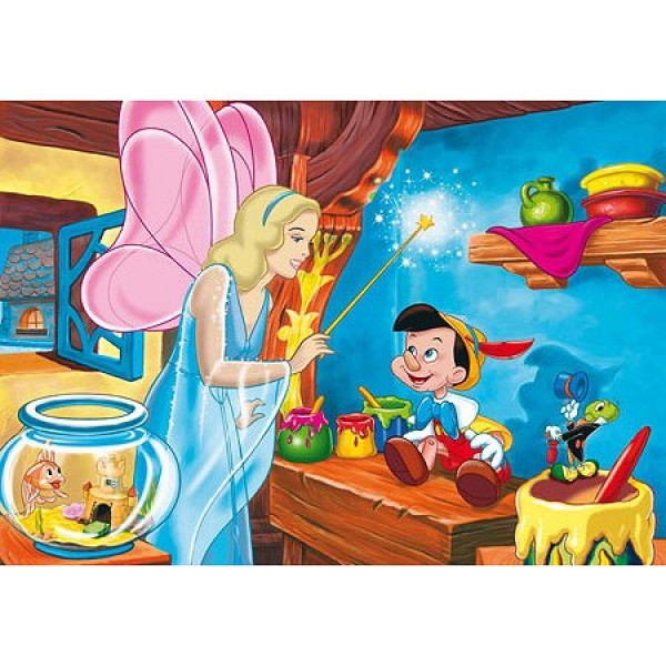 Puzzle 104 pièces maxi - Pinocchio : La Fée Bleue - Clementoni-23559