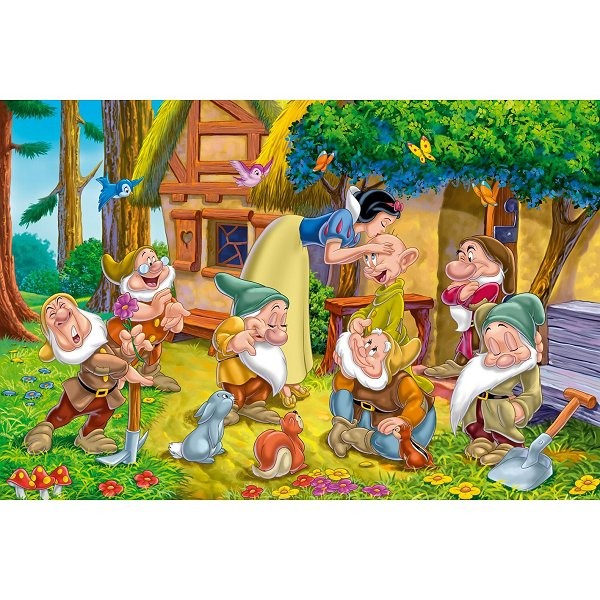 Puzzle 104 pièces maxi - Princesses Disney : Blanche Neige et les sept nains - Clementoni-23535