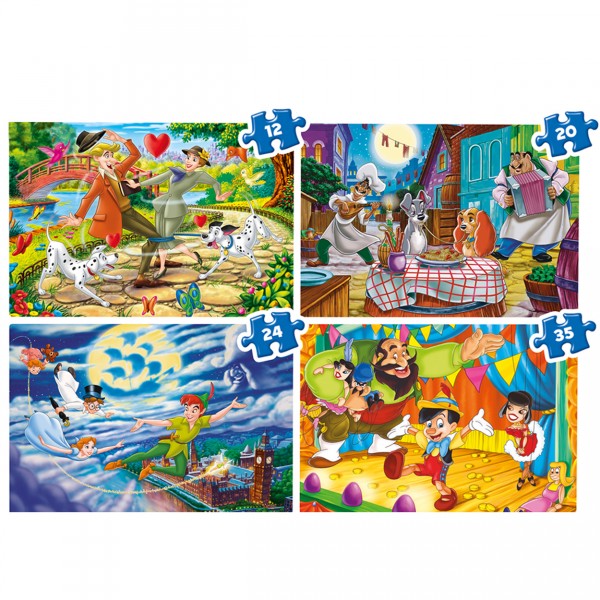 Puzzles de 12 à 35 pièces : 4 puzzles : Disney Classic - Clementoni-21504