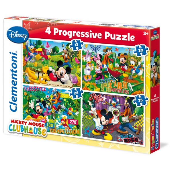 Puzzles de 12 à 35 pièces : 4 puzzles : Mickey Mouse Club House - Clementoni-21502