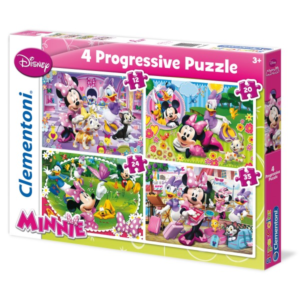 Puzzles de 12 à 35 pièces : 4 puzzles : Minnie - Clementoni-21501