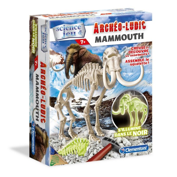 Science et jeu : Archéo-ludic : Mammouth phosphorescent - Clementoni-52070
