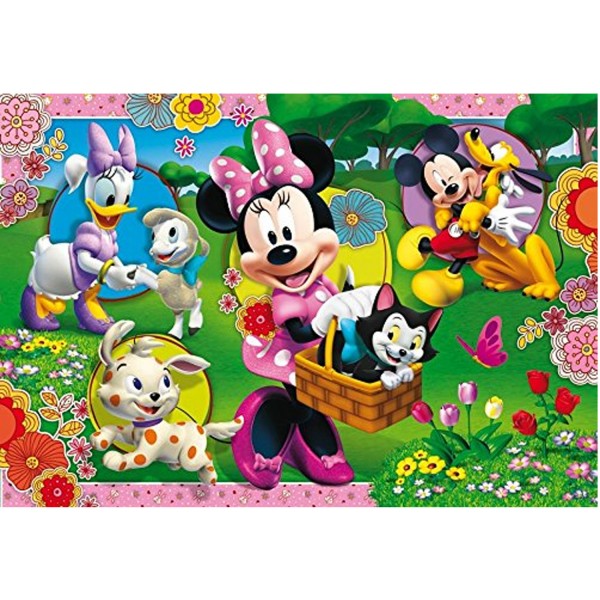 Puzzle cadre 15 pièces : Mickey et ses amis avec les animaux - Clementoni-22074-22219-4