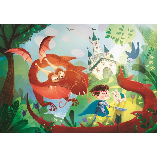 Puzzle 180 pièces Supercolor : Château et dragon - Clementoni-29209