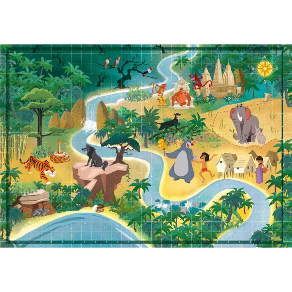 Puzzle 1000 pièces : Story Maps - Le Livre de la Jungle - Clementoni-39816