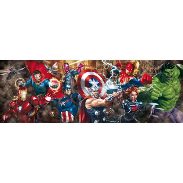 Puzzle 1000 pièces panoramique : Marvel - Clementoni-39839