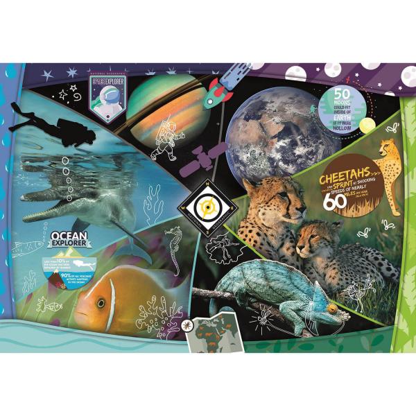 Puzzle 104 pièces : Supercolor : National Geographic Kids : Explorateurs en herbe - Clementoni-25715