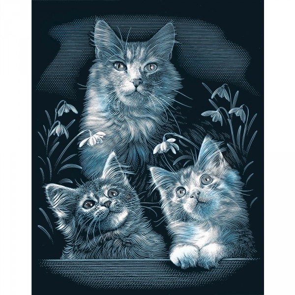 Garvure argentée : Les trois chatons - ColArt-30259