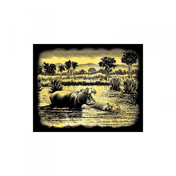 Garvure dorée : hippopotame - ColArt-040432