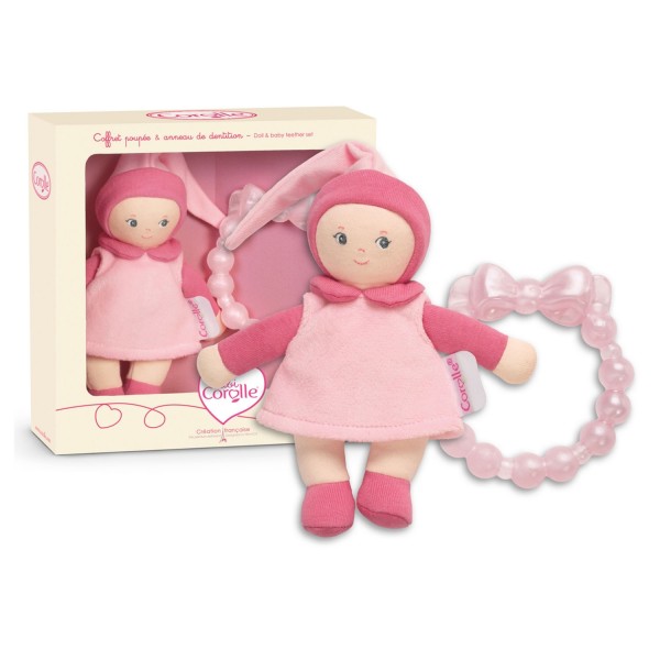 Babi Corolle Poupée Mini Miss et anneau de dentition Rose - Corolle-BKD17