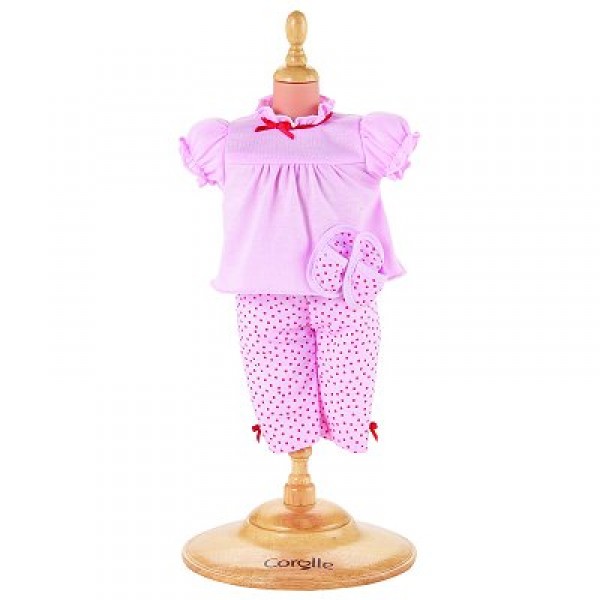 Ensemble poupées 36 cm : Pyjama rose à pois - Corolle-V7943
