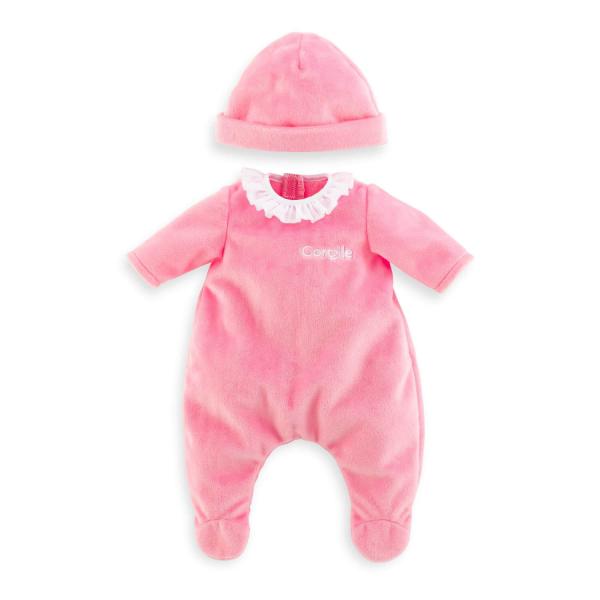 Vêtements pour petit poupon 30 cm : Pyjama Rose et Bonnet - Corolle-9000110620