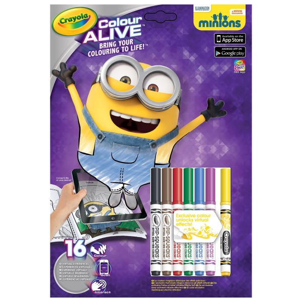 Coloriages Colour Alive : Les Minions - Crayola-95-1057-E-000