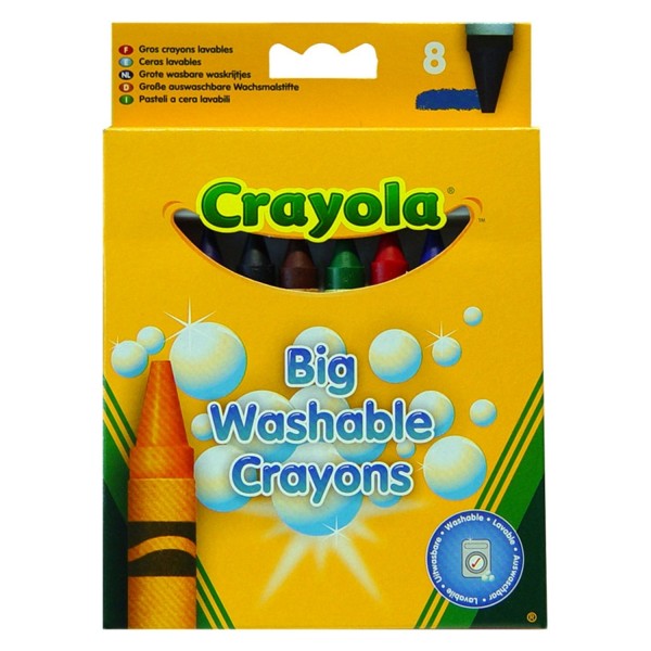 Crayons Boîte de 8 gros crayons en cire lavable - Crayola-02.0878