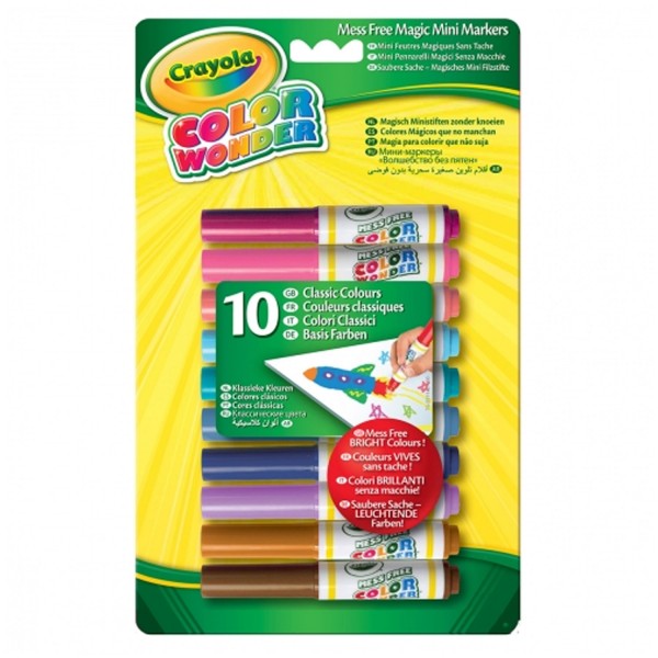Crayons feutres magiques : 10 couleurs classiques Color Wonder - Crayola-75-2211-E-000