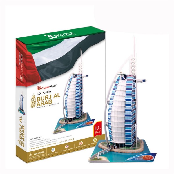 Puzzle 3D 101 pièces : Burj Al Arab, Dubaï - Cubic-77777