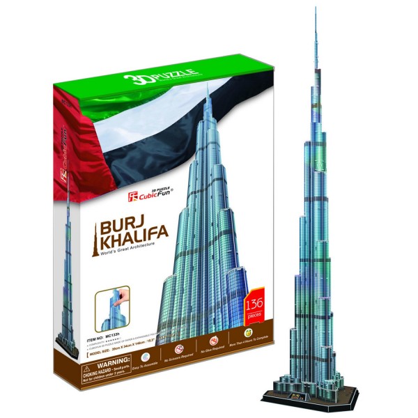 Puzzle 3D 136 pièces : Burj Khalifa, Dubaï - Cubic-79026