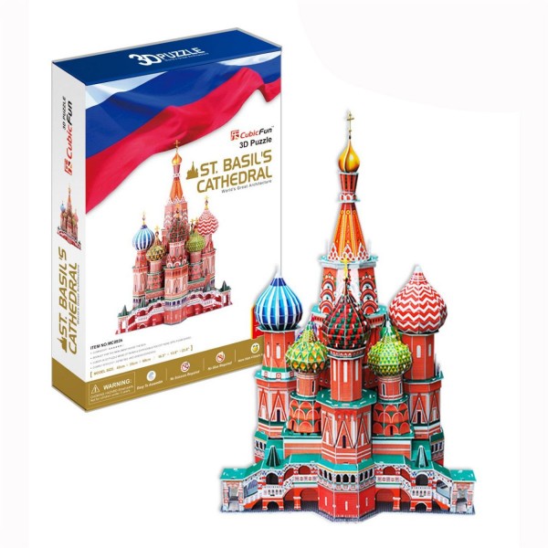 Puzzle 3D 173 pièces : Cathédrale Saint Basile, Russie - Cubic-77776
