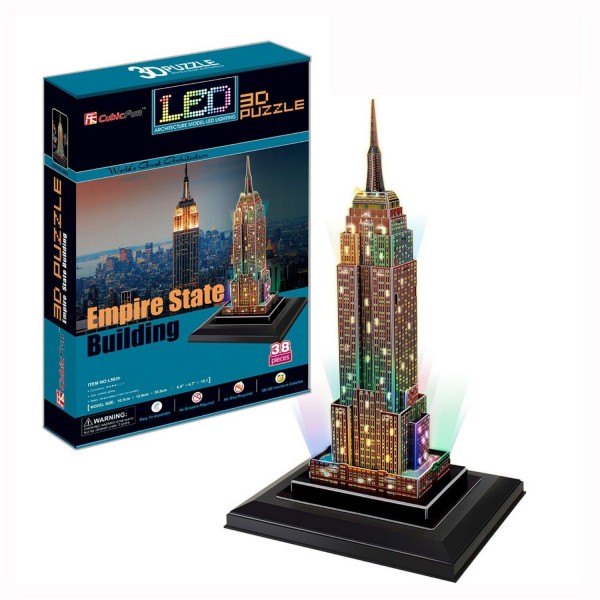 Puzzle 3D 38 pièces Lumineux : Empire State Building, Etats Unis - Cubic-77780