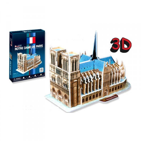 Puzzle 3D 40 pièces : Notre-Dame de Paris, France - Cubic-77726