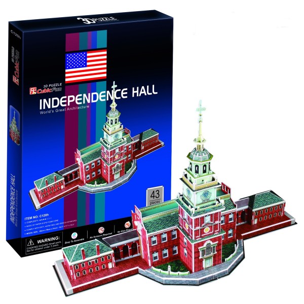 Puzzle 3D 43 pièces : Independence Hall, Philadelphie - Cubic-77736