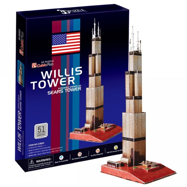 Puzzle 3D 51 pièces : Willis Tower, Chicago - Cubic-77751