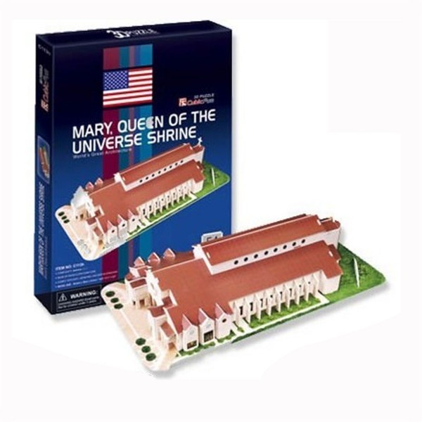 Puzzle 3D 57 pièces : Basilique du sanctuaire national de Marie Reine de l'univers, Etats Unis - Cubic-77732