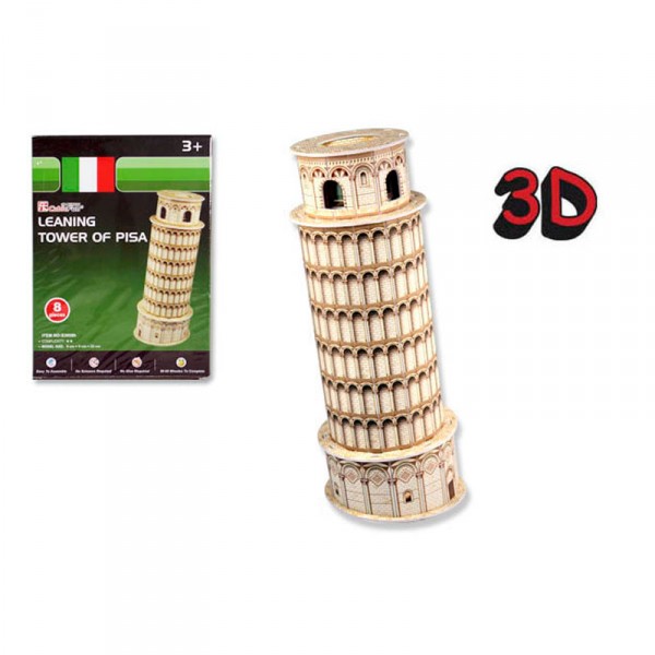 Puzzle 3D 8 pièces : Tour de Pise, Italie - Cubic-77703