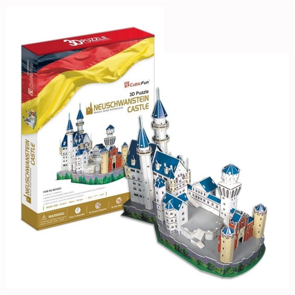 Puzzle 3D 98 pièces : Château de Neuschwanstein, Allemagne - Cubic-77760