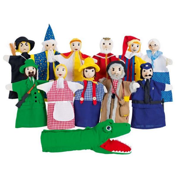 Ensemble de 12 Marionnettes en bois et tissu - Goki-86SO450