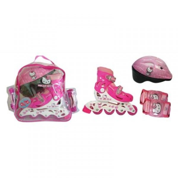 Sac Rollers en ligne T,1 + 2 protections + casque Pointure 30/33 : Hello Kitty - Darpeje-OHKY21