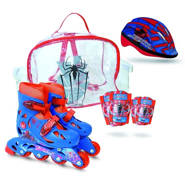 Sac Rollers T.2 + 2 protections + casque Pointure 34/37 : Spiderman - Darpeje-OSPI026