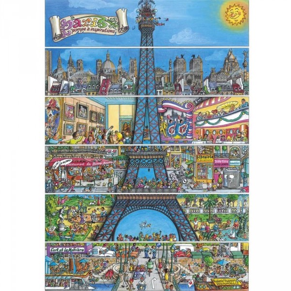 Puzzle 500 pièces : Illustration de la Tour Eiffel - Dino-502376