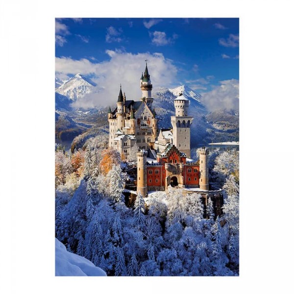 Puzzle 1000 pièces : Château de Neuschwanstein en hiver - Dino-532601