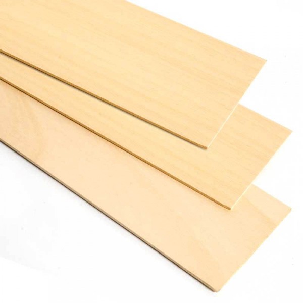 Baguettes de placage en bois pour maquette x 25 : Tilleul 0,6 x 4 x 1000 mm - Disar-60604
