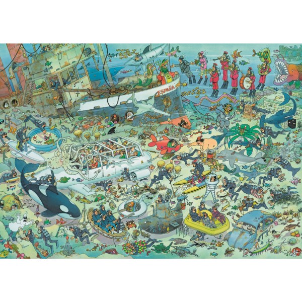 Puzzle 1000 pièces - Jan Van Haasteren : Folie sous-marine - Diset-17079