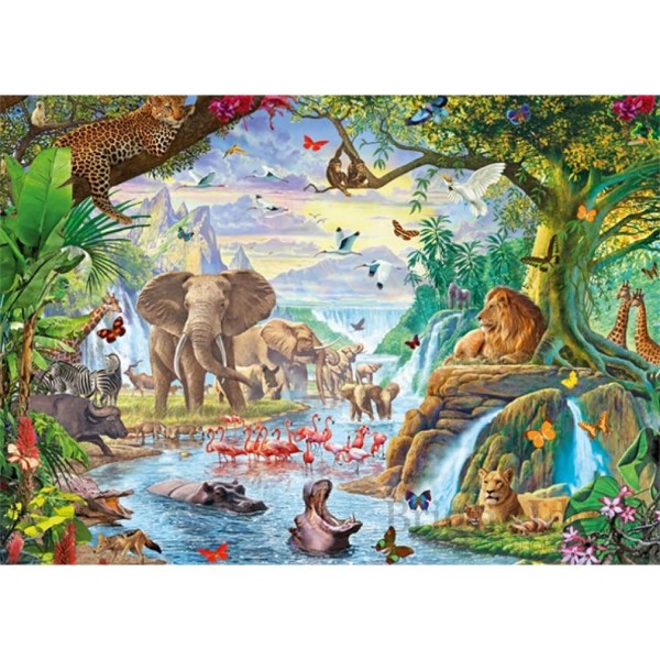 Puzzle 500 pièces XL : Le Lac de la jungle - Diset-18800
