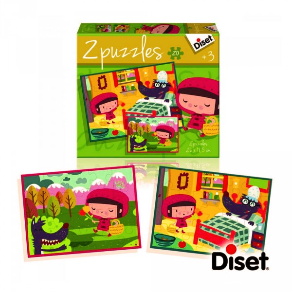 Puzzle 2 x 20 pièces : Puzzles contes : Le petit chaperon rouge - Diset-69961