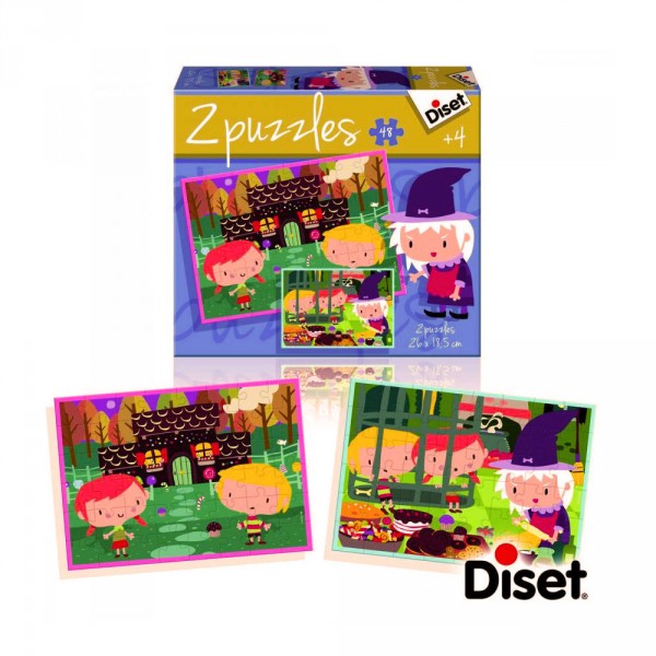 Puzzle 2 x 48 pièces : Puzzles contes : Hansel et Gretel - Diset-69963