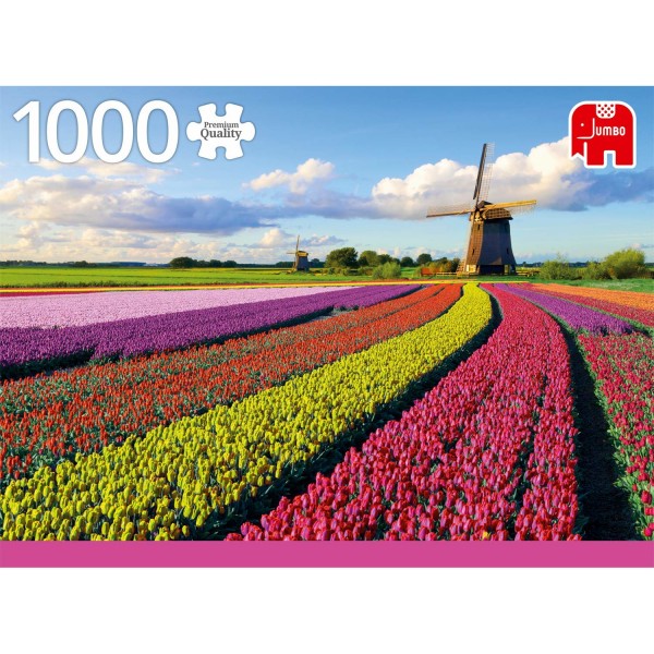 Puzzle 1000 pièces : Champ de Tulipes - Diset-18833