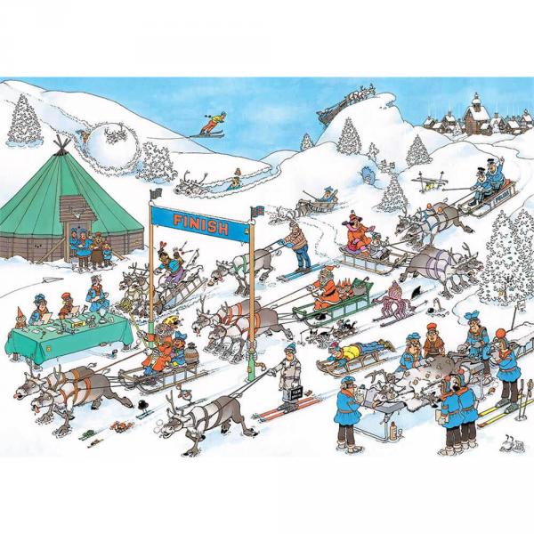Puzzle 500 pièces : Jan Van Haasteren : La Courses de rennes - Diset-20051