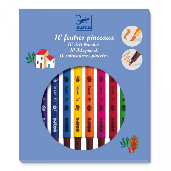 10 feutres pinceaux - classique - Djeco-DJ08800