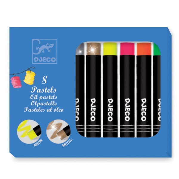 8 pastels à l'huile (couleurs pop) - Djeco-DJ09749