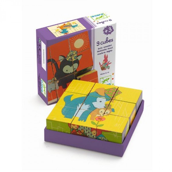 Puzzle 9 cubes : Miaou et compagnie - Djeco-01952