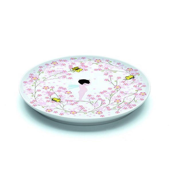 Assiette plate en porcelaine Crème fleurette : 20.5 cm - Djeco-DD02409