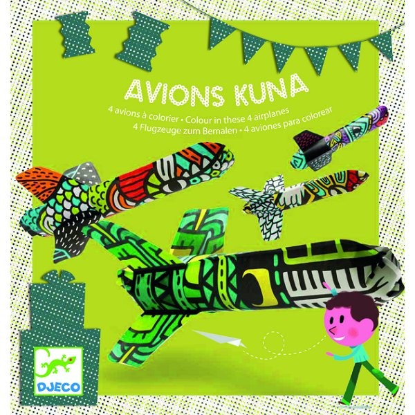Coloriage Avion Kuna - Djeco-DJ02064