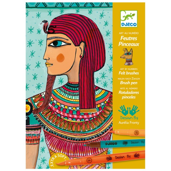 Feutres Pinceau : Art au numéro : Art Egyptien - Djeco-DJ08646