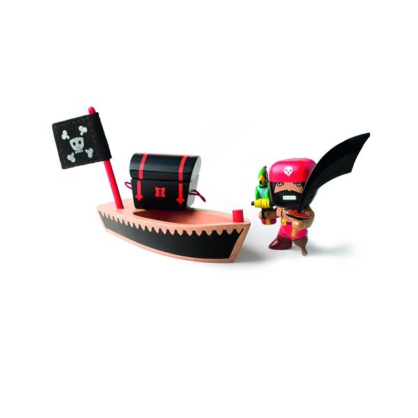 Figurine Arty Toys - Les pirates : El Loco et son embarcation - Djeco-DJ06832