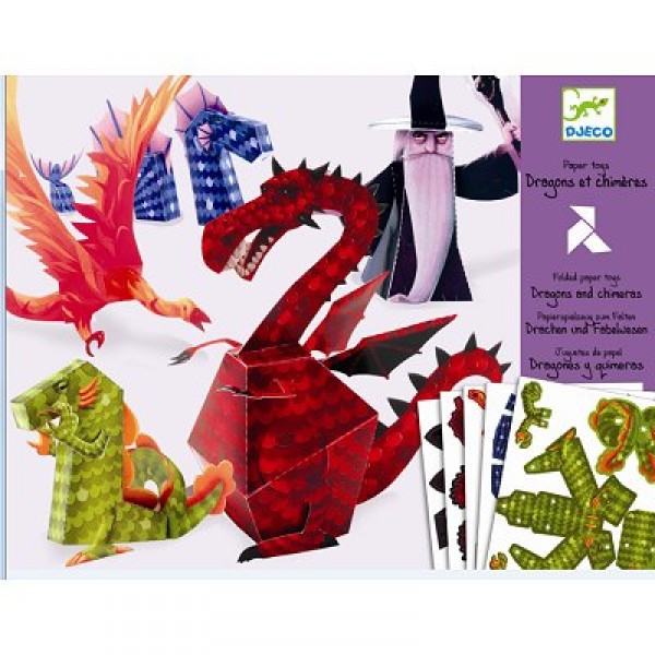 Paper toys : Dragons et chimères - Djeco-DJ09673