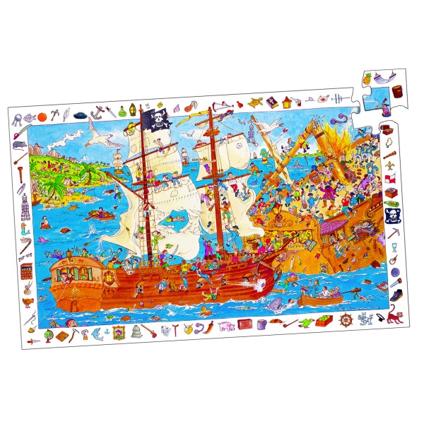 Puzzle 100 pièces - Les pirates - Djeco-DJ07506